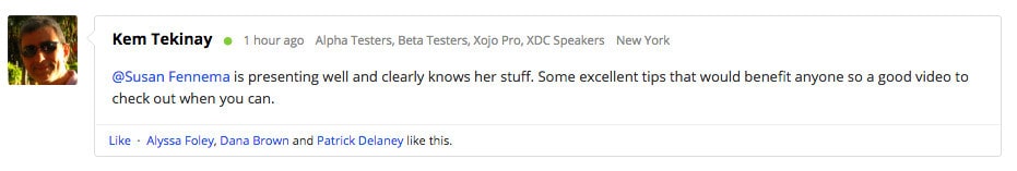 Xojo Forum Comment 2