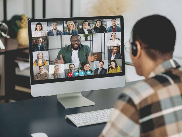 they discuss team member roles through virtual call to tie it to revenue goals